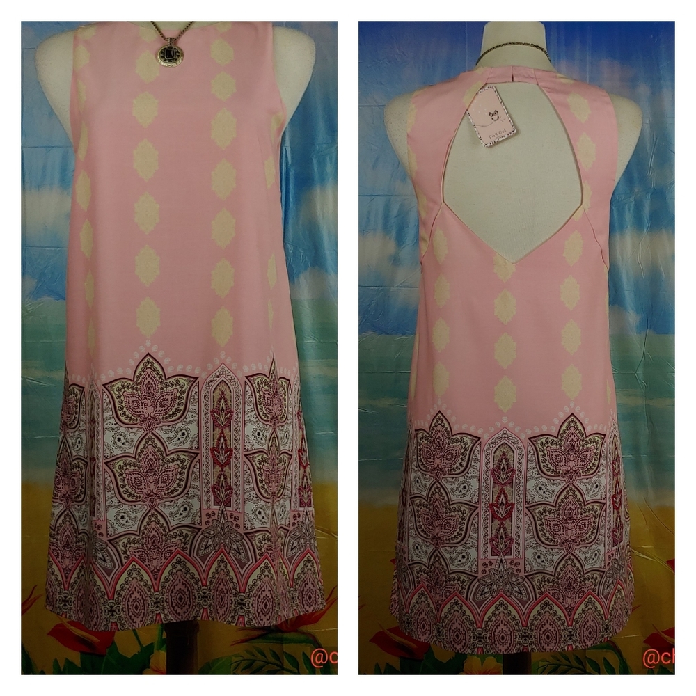 Pink Owl lined dress new